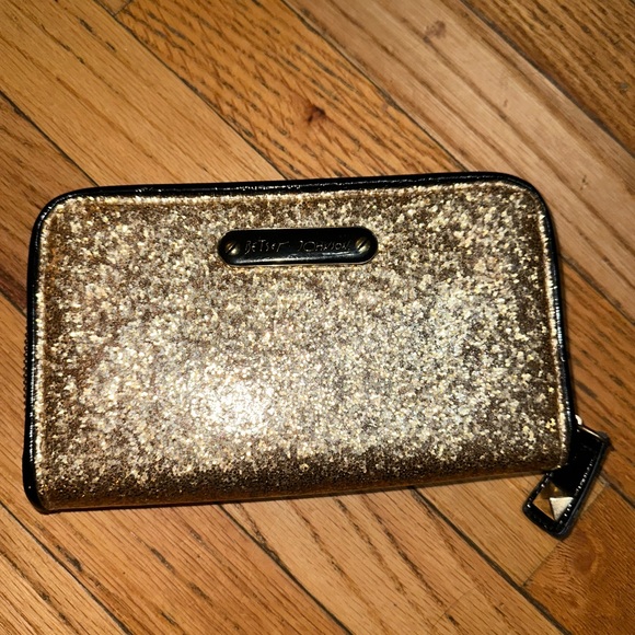 Betsey Johnson Bags Betsey Johnson Gold Glitter Wallet Poshmark